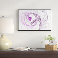 East Urban Home 'Billowing Smoke Purple' Framed Graphic Art Print on Wrapped Canvas