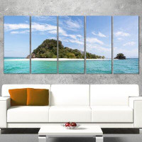 Made in Canada - Design Art Blue Koh Khai Island Panorama 5 Piece Wall Art on Wrapped Canvas Set