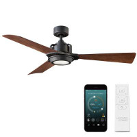 Modern Forms 56" Osprey 3 - Blade Outdoor LED Smart Standard Ceiling Fan with Remote Control and Light Kit Included