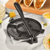 ARC ARC Tortilla Maker 8 inch Taco Press Black Grey, Cast Iron Ergonomic Handle, Thicker and Durable Base