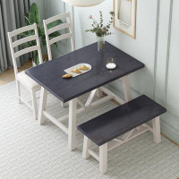 Red Barrel Studio 4-Piece Dining Table Set with Bench for Small Places