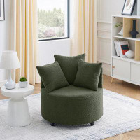 Latitude Run® Upholstered Swivel Barrel Chair