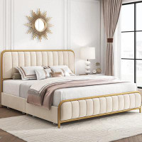 Willa Arlo™ Interiors Batchelor Velvet Upholstered Platform Bed Frame with 4 Drawers