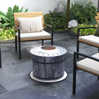 Outsunny 20.5" H x 20.5" W Stainless Steel Wood Burning Outdoor Fire Pit