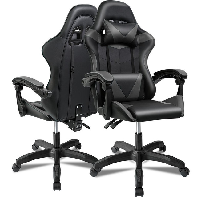 NEW BLACK & GRAY GAMING OFFICE CHAIR AMCGC11 in Other in Alberta - Image 2