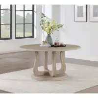 Ophelia & Co. Exira Round Dining Table with Curved Pedestal Base White Washed