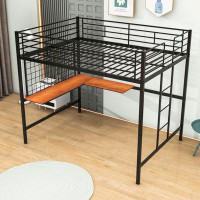 Mason & Marbles Lassen Full Size Metal Loft Bed with Desk And Guardrail