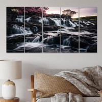 Loon Peak Pink Grey Waterfall Timeless Flow - Landscapes Metal Wall Decor Set