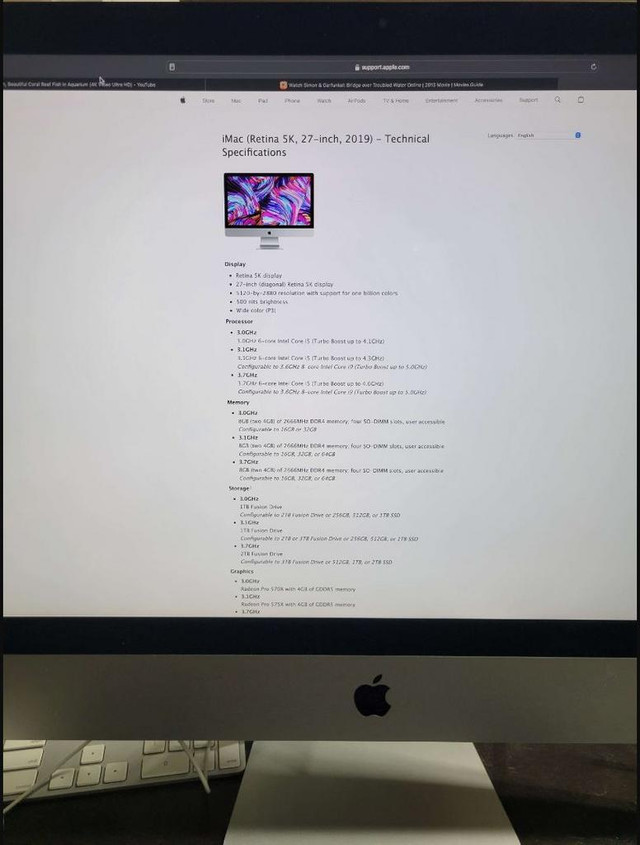 Apple iMac (Retina 5K, 27 2019) 3.0GHz i5 32GB Ram  1TB Fusion Drive Radeon Pro 570X in Desktop Computers in Mississauga / Peel Region - Image 3