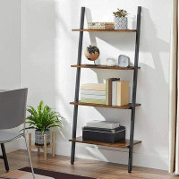 17 Stories Industrial 4-tier Bookshelf Ladder Shelf