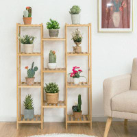 Arlmont & Co. Bamboo Plant Stand For Living Room Balcony Garden,11-Tier