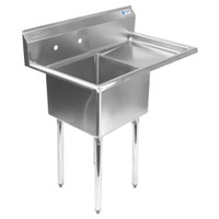 NEW COMMERCIAL STAINLESS STEEL SINK 39 IN WITH DRAIN BOARD 1C1812