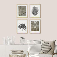 IDEA4WALL IDEA4WALL Framed Duotone Tropical Forest Plant Leaf Wall Art, Set Of 4 Collage Nature Garden Wall Decor Prints