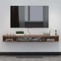 Ebern Designs Floating Tv Stand,63'' Wall Mounted Tv Console(Walnut)