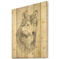 Made in Canada - East Urban Home Wolf Wild and Beautiful III - Wildlife Animal Print on Natural Pine Wood