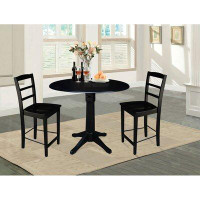 Alcott Hill Pesina 3 - Piece Counter Height Drop Leaf Solid Wood Dining Set