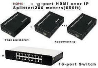 Weekly promo! EGALAXY ®15 PORTS HDMI OVER TCP/IP CAT5 200-METER SPLITTER