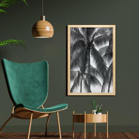East Urban Home Ambesonne Palm Tree Wall Art With Frame, Palm Tree Silhouette Exotic Plant On Dark Theme Foliages Relaxi