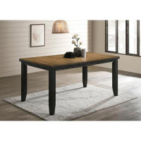 Millwood Pines 1pc Contemporary Style Dining Rectangular Table with18" Leaf Tapered Block Feet