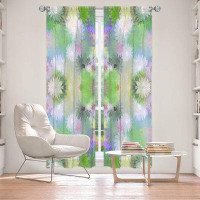 East Urban Home Lined Window Curtains 2-panel Set for Window Size by Pam Amos - Daisy Blush 1 Mint