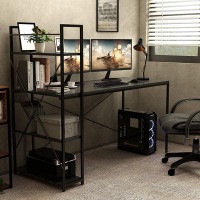 Latitude Run® TDC Computer Desk 48" with Storage Shelves Student Study Writing Table