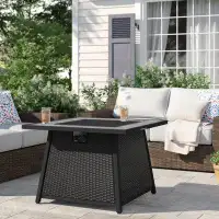 Lark Manor Anthone 27.5" H x 35" W Propane Outdoor Fire Pit Table