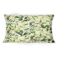 East Urban Home Silhouette Of Eucalyptus Leaves I -1 Patterned Printed Throw Pillow