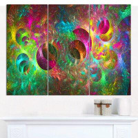 Made in Canada - Design Art 'Multicolor Fractal Glass Texture' Graphic Art Print Multi-Piece Image on Canvas