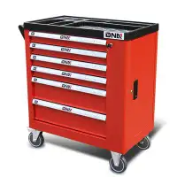 DNA Motoring 30.5" W X 36" H X 18" D 6-Drawer Tool Cart Cabinet W/ Locking Swivel