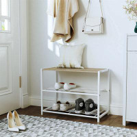 Latitude Run® Modern 3-Tier Shoe Rack - Chic And Durable Storage For Hallway, Entryway, Bedroom