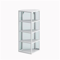 Latitude Run® Glass Door Wall Mounted Corner Cabinet with Featuring Four-tier Storage
