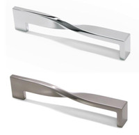 Twist Modern Pull - Brushed Satin Nickel or Polished Chrome - 2 Lengths 160mm or 192mm    Twisted MAR