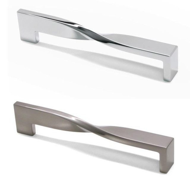 Twist Modern Pull - Brushed Satin Nickel or Polished Chrome - 2 Lengths 160mm or 192mm    Twisted MAR in Hardware, Nails & Screws