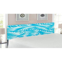 East Urban Home Ambesonne Leaf Headboard for King Size Bed, Miami Tropical Aquatic Palm Leaves with Exotic Colours Moder