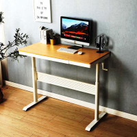 Latitude Run® (Maple Tabletop) Standing Desk With Metal Drawer 48 X 24 Inches , Adjustable Height Stand Up Desk, Sit Sta