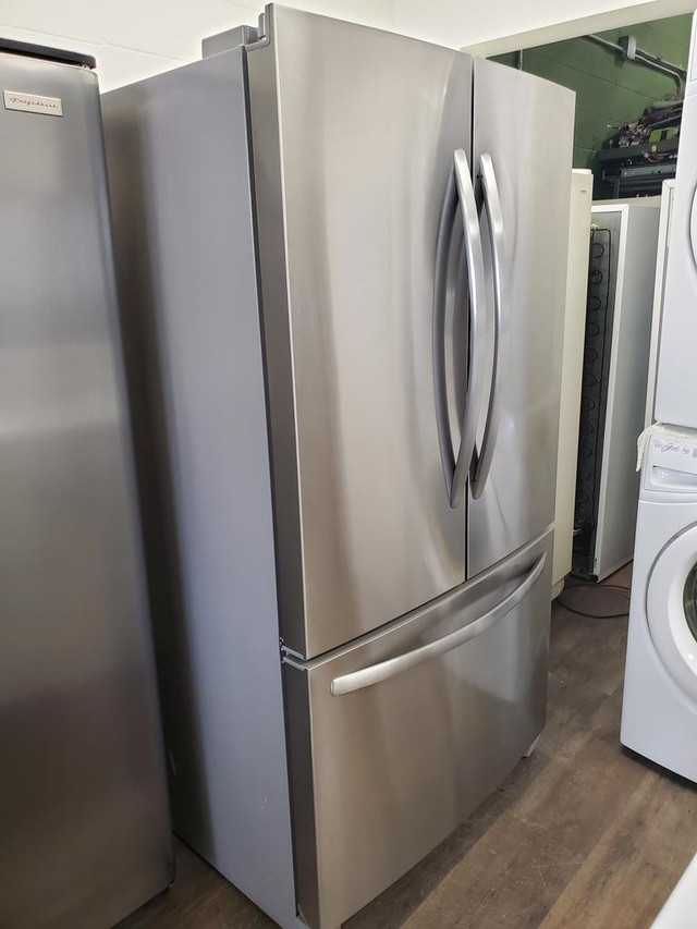 Stainless steel Frigidaire fridge French door (36 wide), 6 months warranty in Refrigerators in Calgary