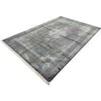 Home and Rugs 7X10 Handtufted Grey And Blue Anatolian Turkish Modern Area Rug