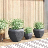 Mercury Row Mabry Bowl 3-Piece Fiber Clay Pot Planter Set