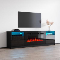 Orren Ellis Delaine TV Stand for TVs up to 90" with Electric Fireplace Included