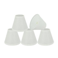 Aspen Creative Corporation 5" H Faux Linen Fabric Empire Lamp Shade ( Clip On ) in Off-White