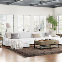 Three Posts Willia 166" Wide Linen Reversible Modular Sectional