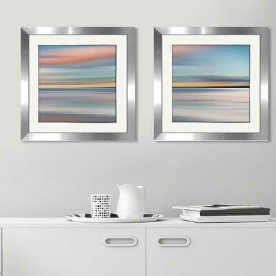 Highland Dunes 'Honey Twilight' 2 Piece Framed Acrylic Painting Print Set in Arts & Collectibles