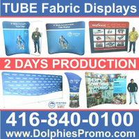 Portable Trade Show 10ft TUBE Tension Fabric Backdrop Display + Dye-Sublimation Fabric Graphics by DolphiesPromo.com