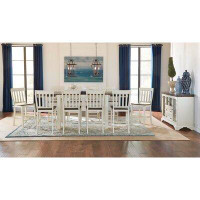 Lark Manor Ajala 11 Piece Counter Height Extendable Solid Wood Dining Set