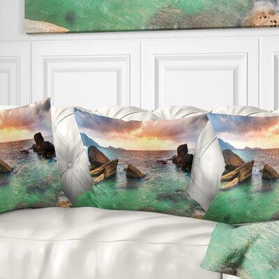 Made in Canada - East Urban Home Seashore Sunrise at Lamai Beach Pillow in Bedding