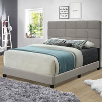 Latitude Run® BEIGE QUEEN SIZE ADJUSTABLE LINEN FABRIC UPHOLSTERED BED FRAME VINTAGE COLLECTION COLOR FITS ANY ROOM