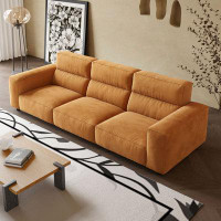 Fortuna Femme 110.24" Orange Cloth Modular Sofa cushion couch