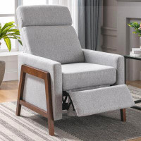 George Oliver Wood-Framed Upholstered Recliner Chair with Thick Seat Cushion