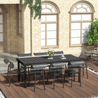 Garden Dining Table 74.8" x 35.4" x 29.1" Black