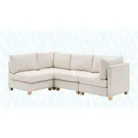 Latitude Run® Modern Blue Convertible L Shape Sofa Corduroy Fabric Comfortable Multi-Person Combination Living Room Sofa